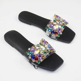 Open Toe Sandals with Rhinestones