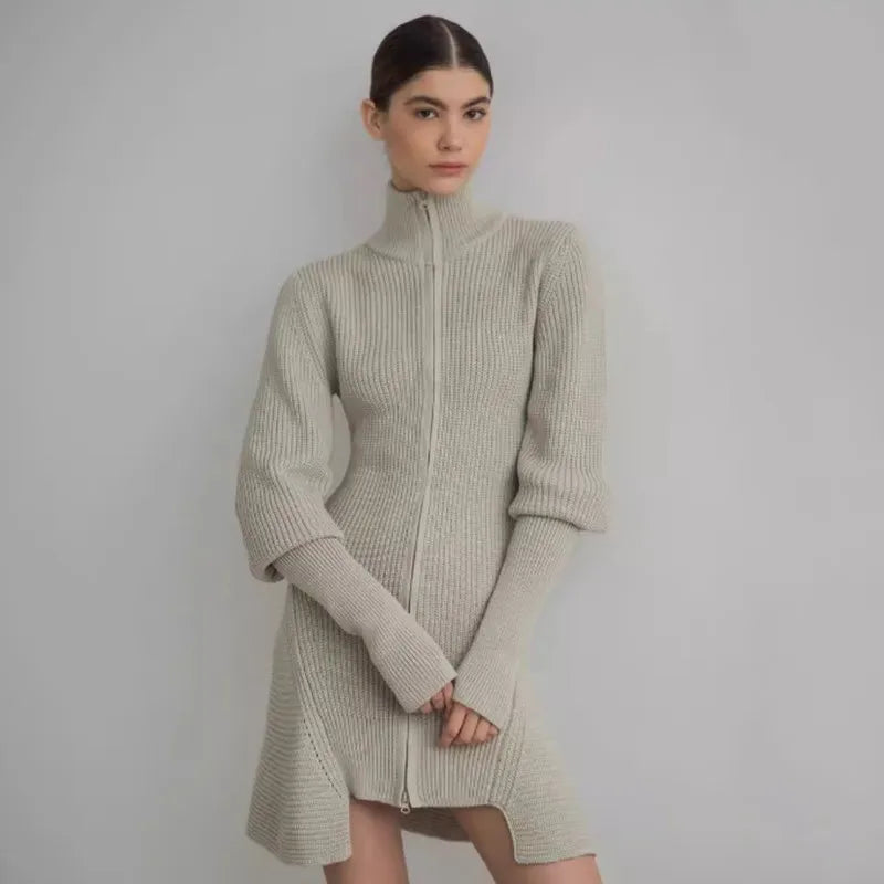 Women’s Full-Length Knit Zipper Dress