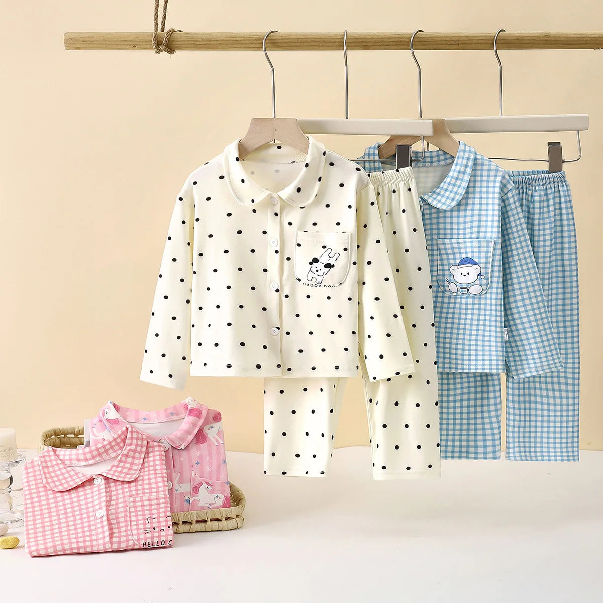 Children’s Casual Velvet Pajamas Set