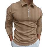 Men’s Striped Long-Sleeve Polo Shirt