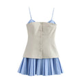 Women’s Patchwork Sleeveless Mini Dress
