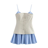 Women’s Patchwork Sleeveless Mini Dress