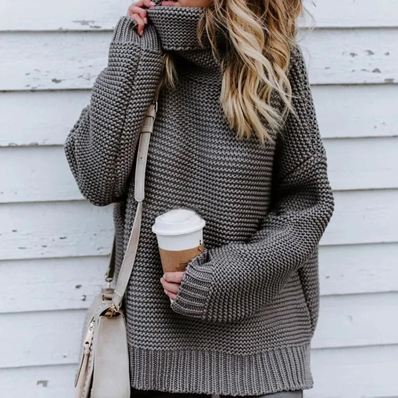 Women’s Long-Sleeve Turtleneck Knit Sweater