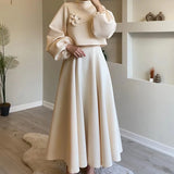 Flower Lantern Sleeve Loose Dress Women's Set Two Piece Set for autumn season