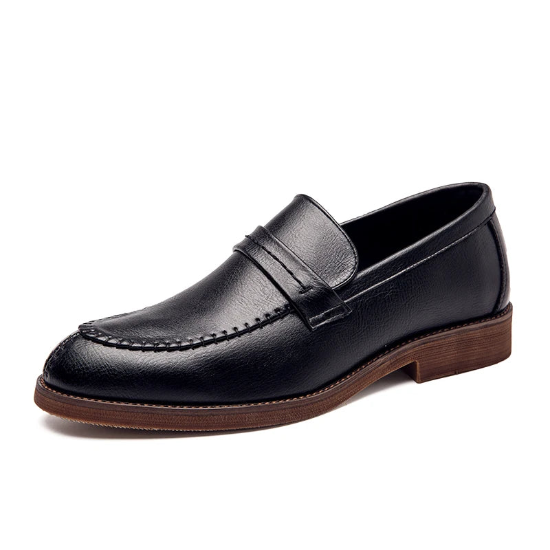 Men's Casual Leather Oxford Shoes with Anti-Slip Comfort