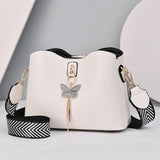 Pendant PU Leather Crossbody Bag