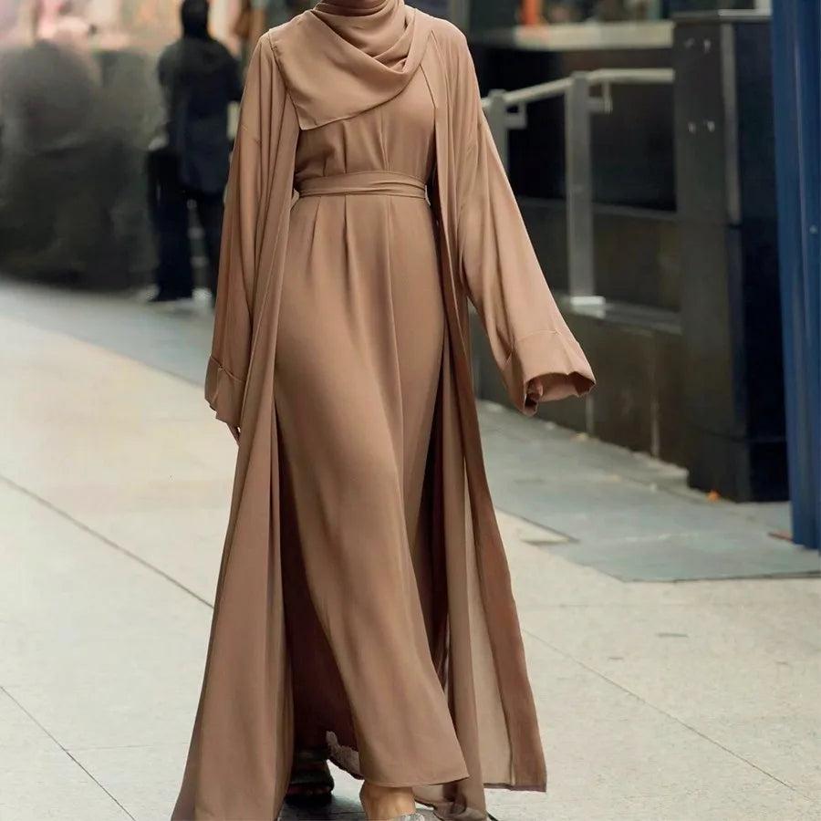 3-Piece Chiffon Abaya Set