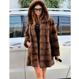 Women’s Waterproof Faux Fur Mid-Length Coat
