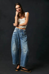 Women Barrel Jeans Fashion Wide Leg