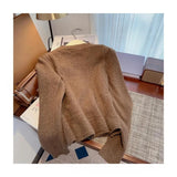 Women V-neck Knitted Cardigan With Waist Cinching Short Women's Sweater for winter season