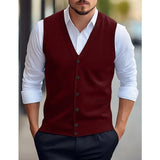 Men’s V-Neck Sleeveless Knit Cardigan