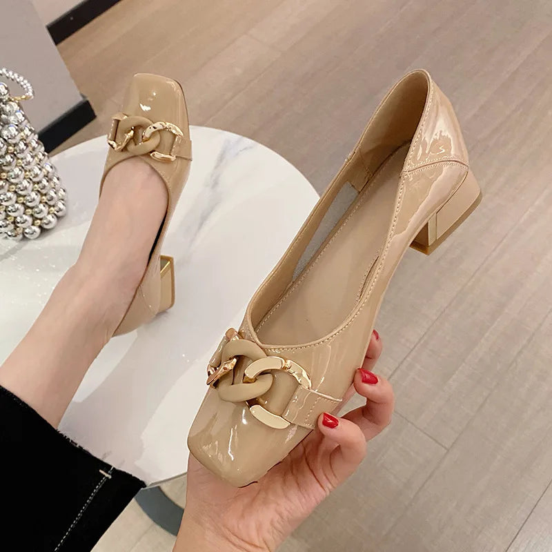 Chunky Heel PU Dress Heels