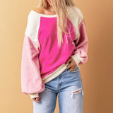 Women’s Hot Pink Color Block Sweatshirt