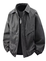 Men Retro Jacket Black Grey American Motorcycle Jacket Breathable Casual Baseball for winter season