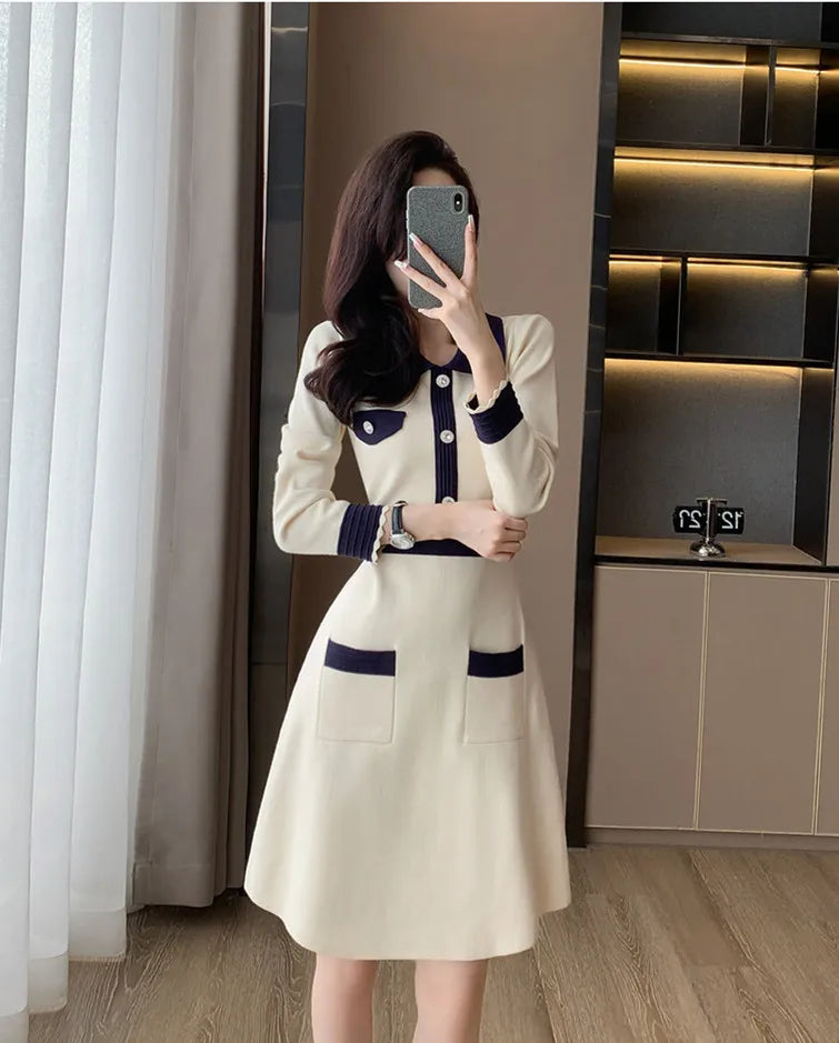 Slim Elegant A-Line Mini Dress
