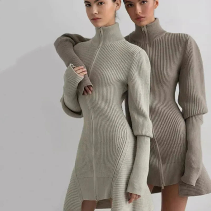 Women’s Full-Length Knit Zipper Dress