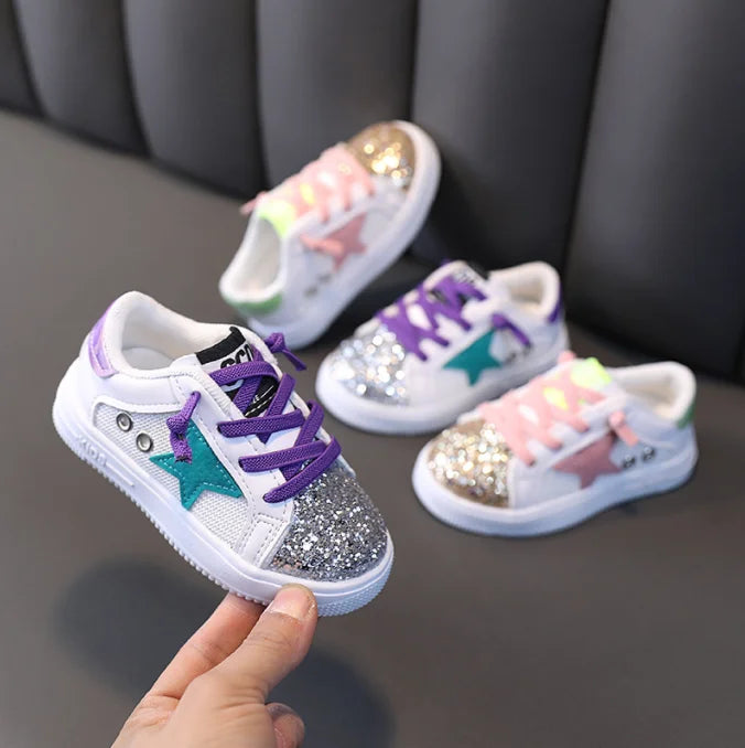 Girls’ Glitter Star Slip-On Shoes