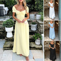 Women’s Summer Square Neck Puff Sleeve Maxi Dress
