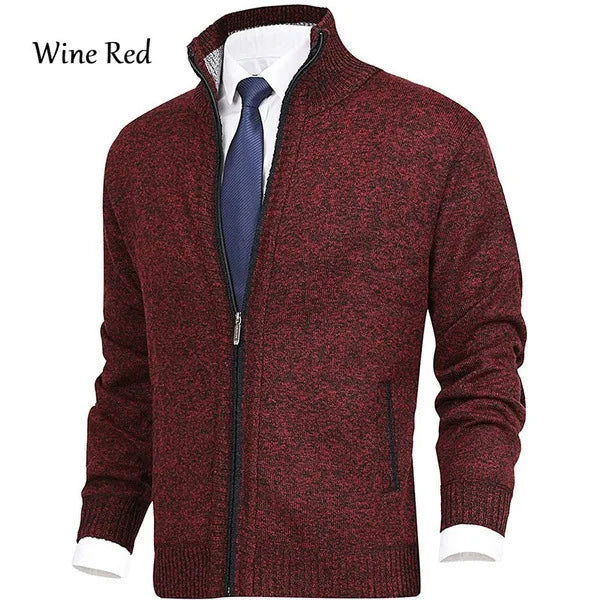 Men Autumn Winter Knitwear Long Sleeve Turtleneck Zipper Neck for winter season