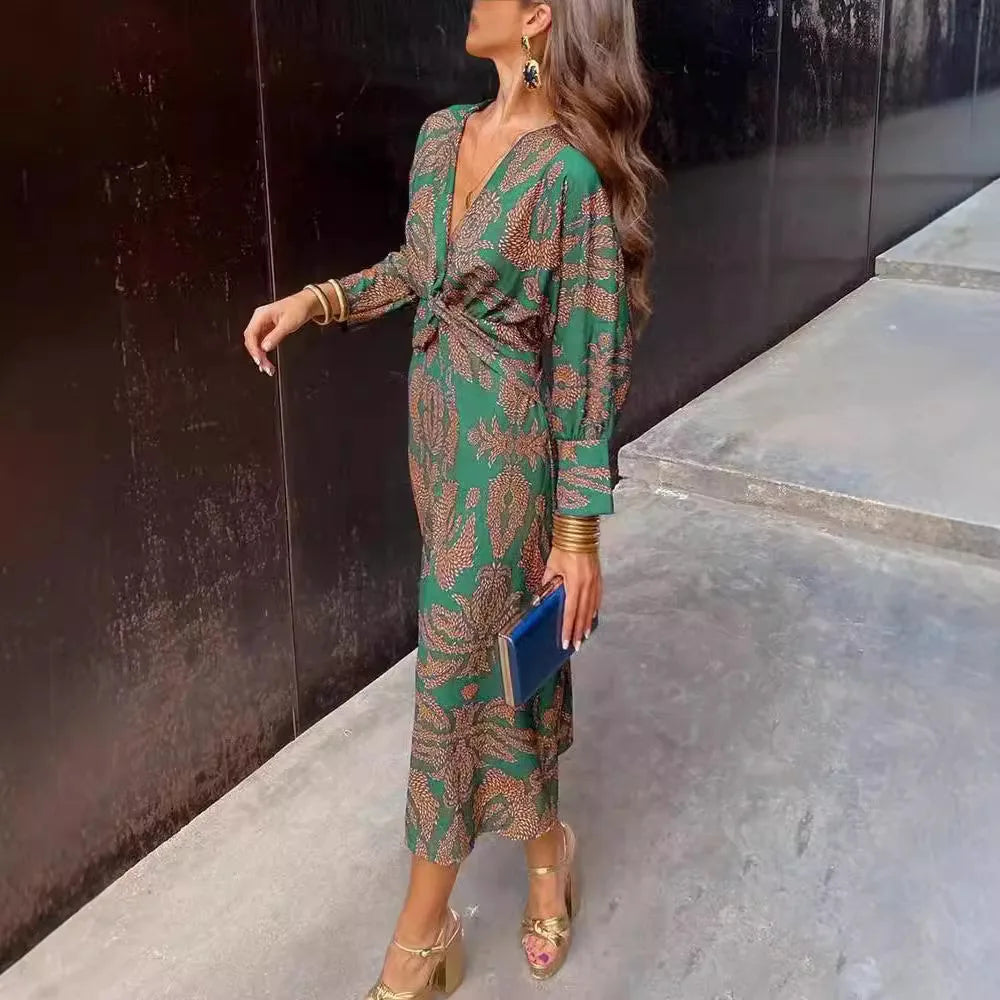 Women’s Floral V-Neck Maxi Dress