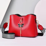 Pendant PU Leather Crossbody Bag