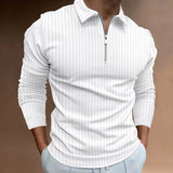 Men’s Striped Long-Sleeve Polo Shirt