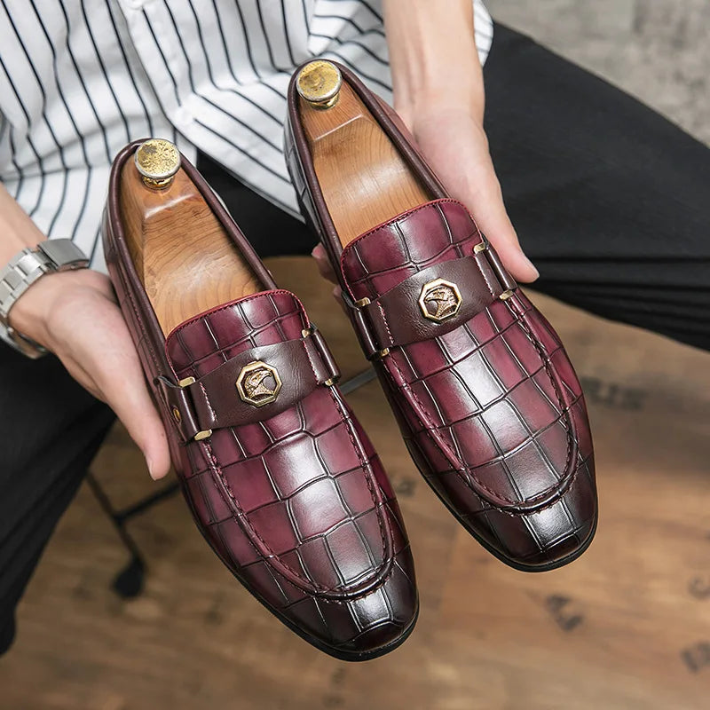 Men’s Slip-On Leather Monk Strap Shoes