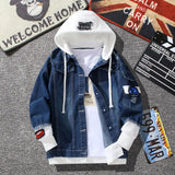 Men’s Hip Hop Striped Denim Bomber Jacket