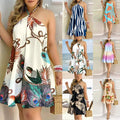 Hawaiian Style Floral Halter Dress