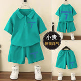 Fashionable Summer 2-Piece Clothing Set for Boys (Top + Shorts)