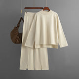 Women’s Knitted Long-Sleeve Pullover & Wide-Leg Pant Set
