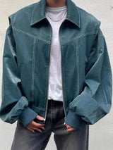 Women New Fashion Loose Long-sleeved Retro American Motorcycle Jacket