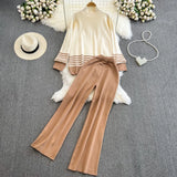 Women’s Long-Sleeve Color-Block Loungewear Set