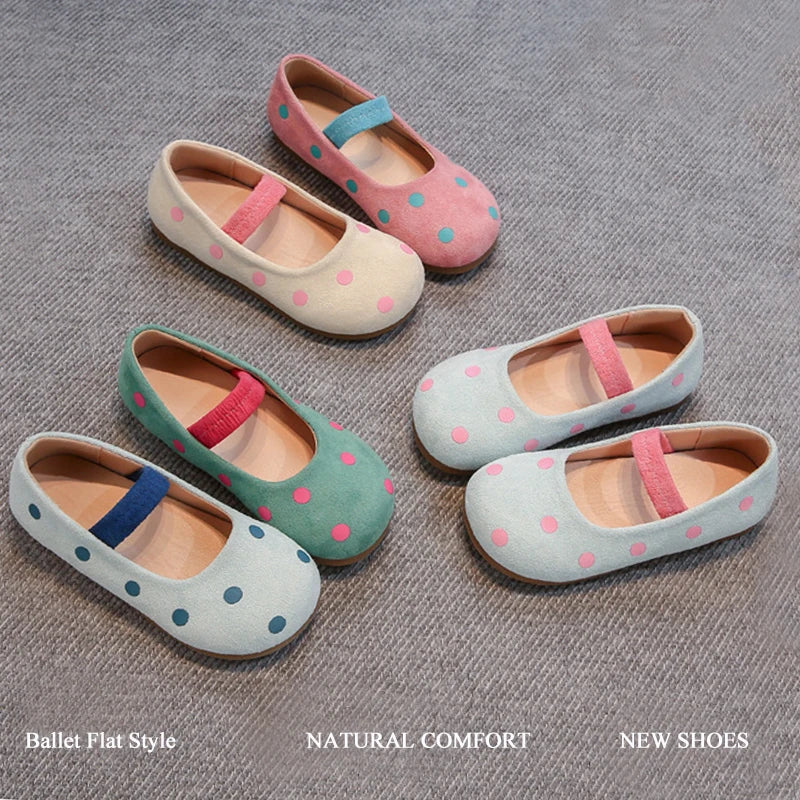 Girls’ Polka Dot Mary Jane Ballet Flats