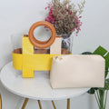 Ladies Transparent Jelly Handbag with Contrast Color