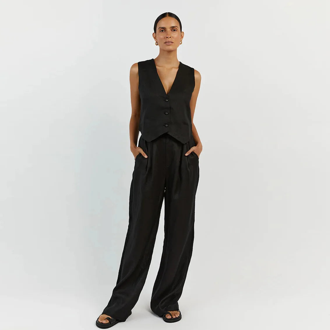 Women’s Cotton Linen Two-Piece Set