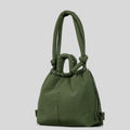 Quilted Nylon Drawstring Shoulder Bag