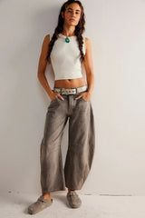 Women Barrel Jeans Fashion Wide Leg