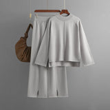Women’s Knitted Long-Sleeve Pullover & Wide-Leg Pant Set