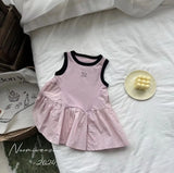 Summer Sleeveless Casual Skirt Dress for Baby Girls
