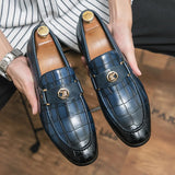 Men’s Slip-On Leather Monk Strap Shoes
