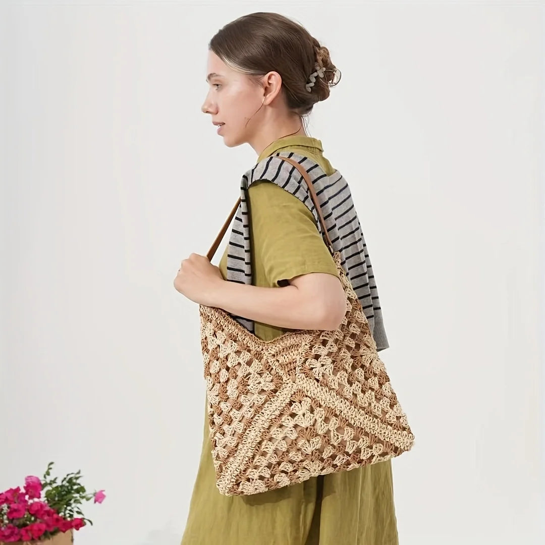 Women’s Handmade Straw Woven Tote Bag