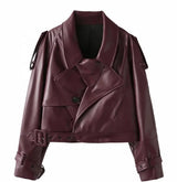 Women’s Short PU Leather Jacket