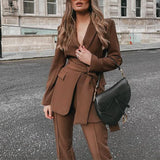 Women’s V-Neck Business Suit Set