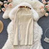 Women Thickened High Waist A- Line Skirts for Winter