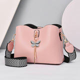 Pendant PU Leather Crossbody Bag