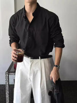 Men’s Long-Sleeve Cotton Linen Shirt
