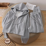New Short Zipper Sweater Women's Suit sport set for winter season