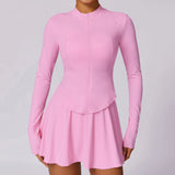 Women’s Slim-Fit Yoga Jacket & Tennis Dress Set