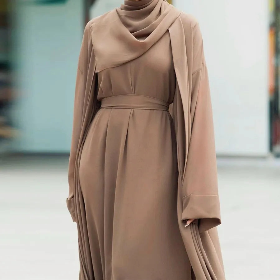 3-Piece Chiffon Abaya Set